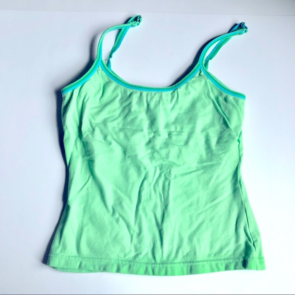 3/$15 STYLE & CO Tank Top Cami Spaghetti Strap built in Bralette Cropped Small - Picture 2 of 16